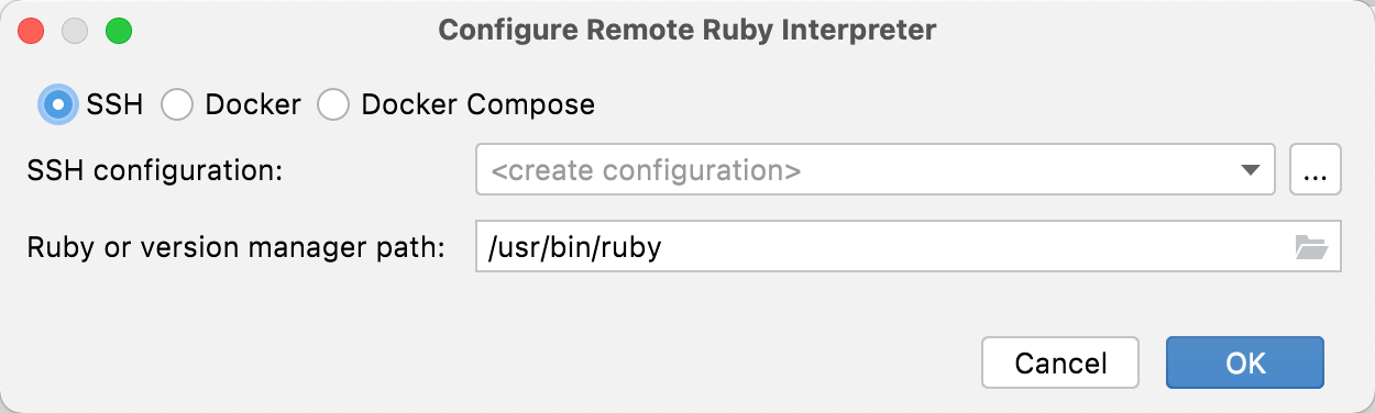 配置远程 ruby 解释器 配置远程 ruby 解释器