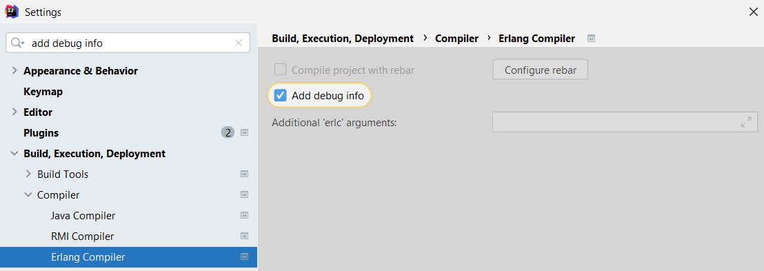 Erlang编译器添加debug_info Erlang编译器添加debug_info