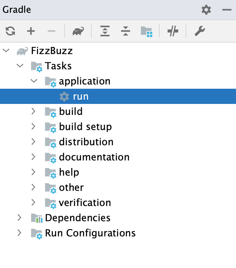 Gradle 工具窗口:运行任务 Gradle 工具窗口:运行任务