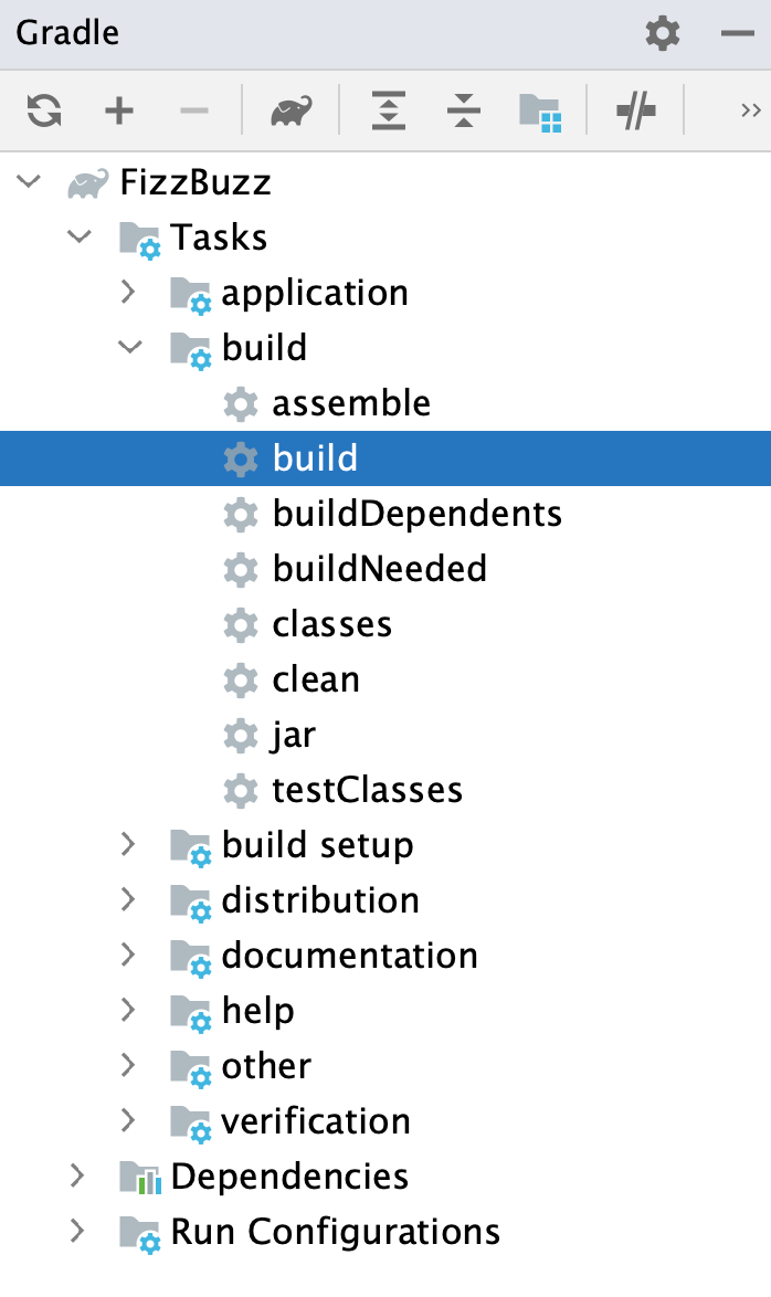 Gradle 工具窗口:构建任务 Gradle 工具窗口:构建任务