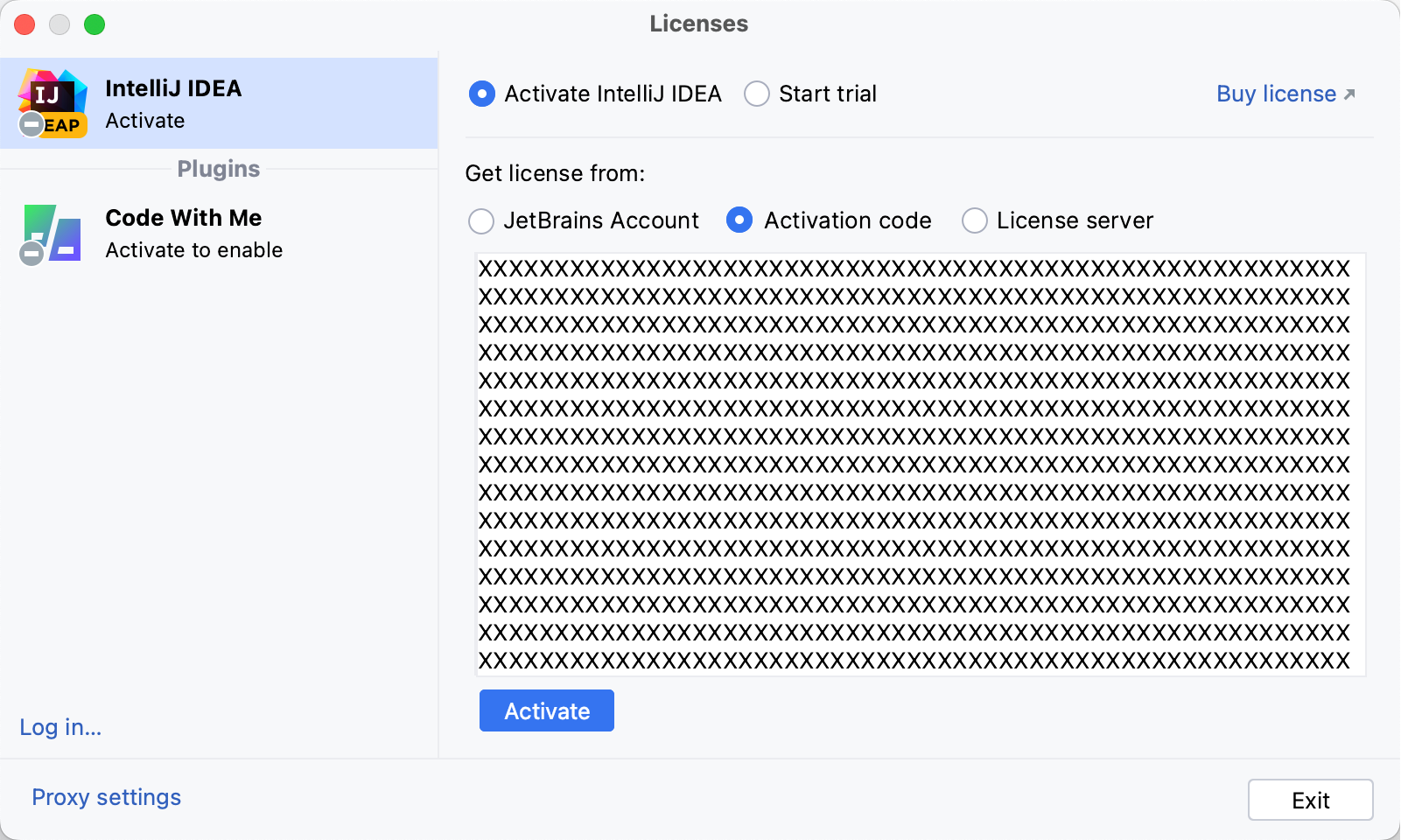 使用激活码激活 IntelliJ IDEA 许可证 使用激活码激活 IntelliJ IDEA 许可证