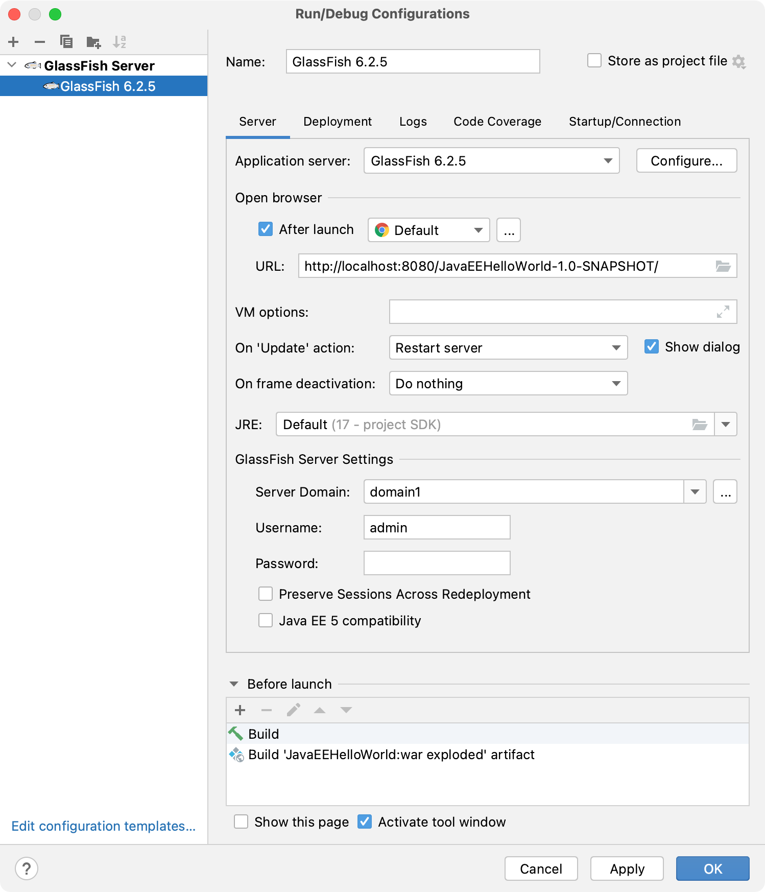 GlassFish 运行配置完成 GlassFish 运行配置完成