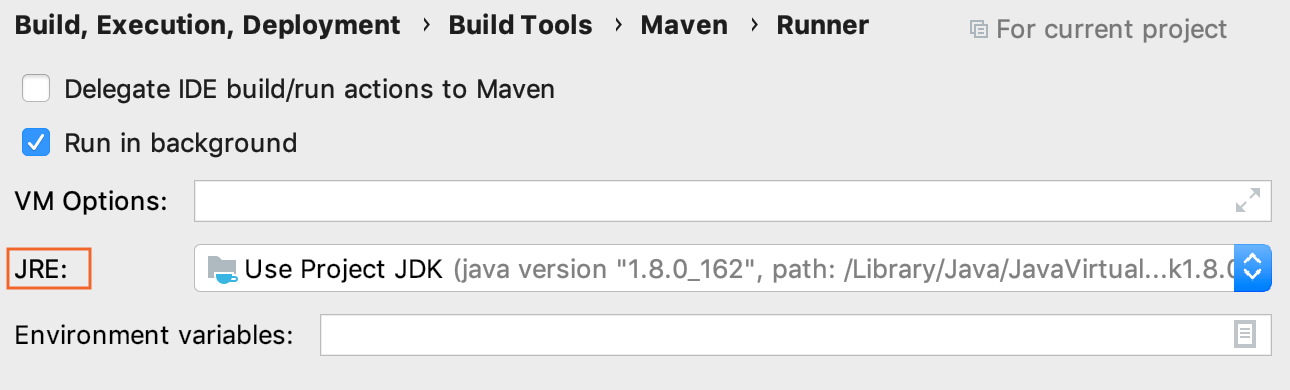 Maven 设置/运行器页面 Maven 设置/运行器页面