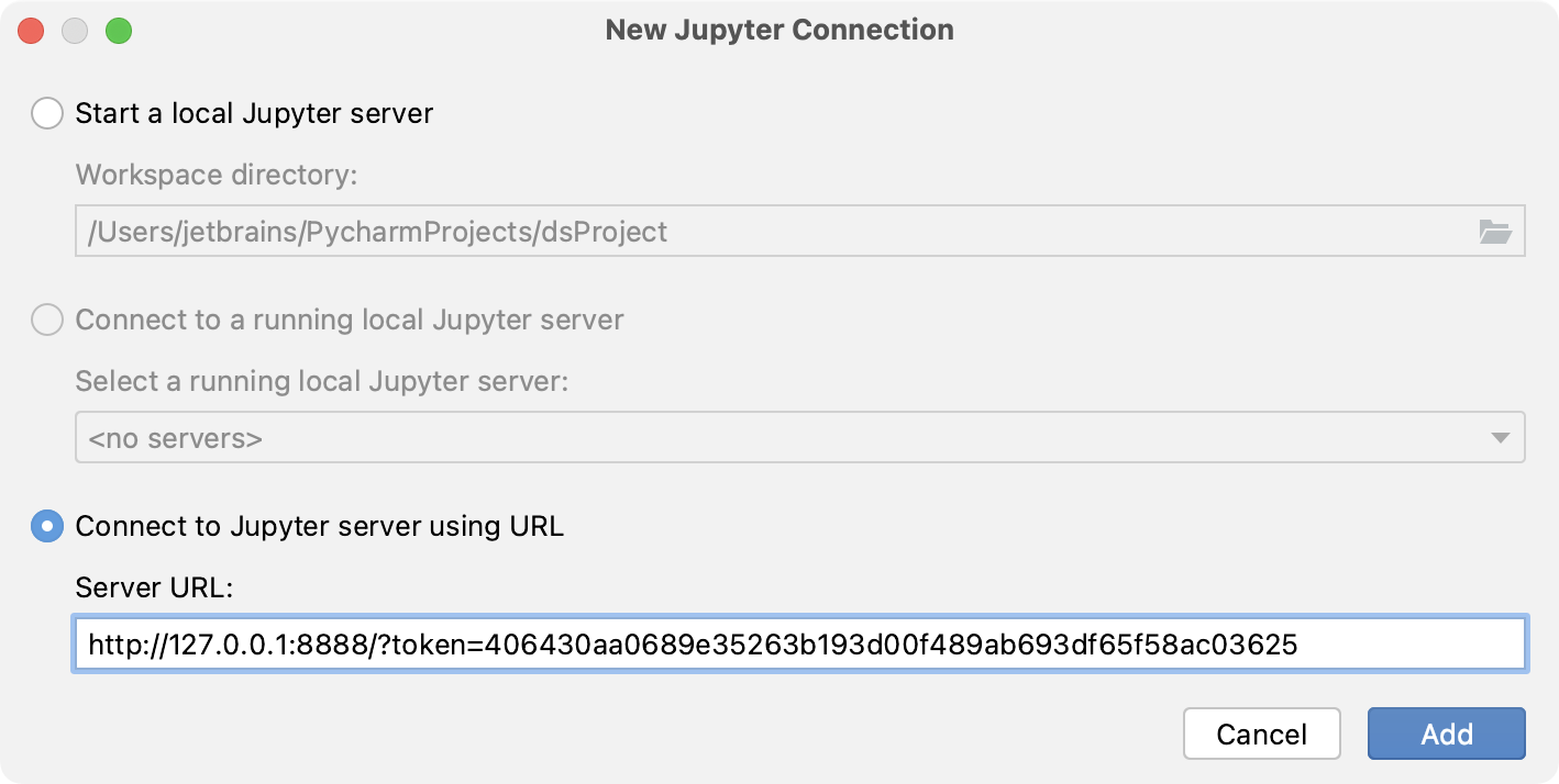 添加到 Jupyter 服务器的远程连接 添加到 Jupyter 服务器的远程连接