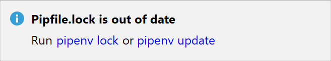 运行pipenv update或pipenv lock命令 运行pipenv update或pipenv lock命令
