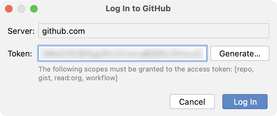 使用令牌添加 GitHub 帐户 使用令牌添加 GitHub 帐户