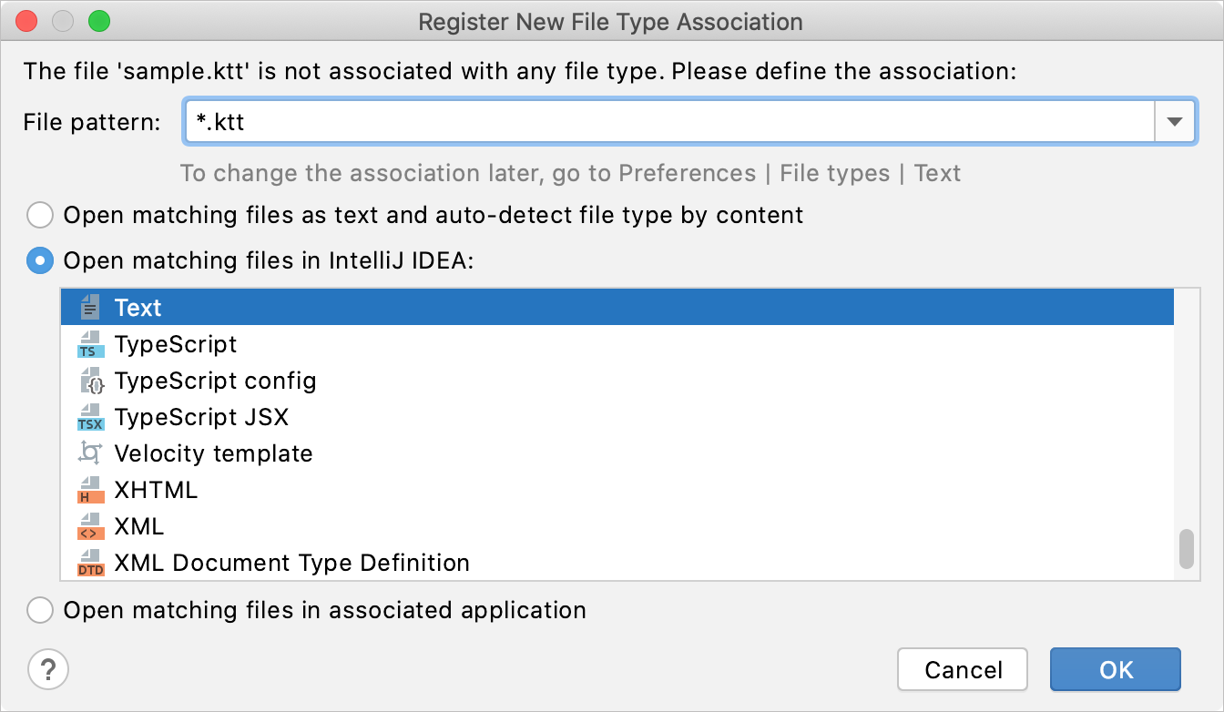 IntelliJ IDEA:将文件名模式与特定文件类型关联 IntelliJ IDEA:将文件名模式与特定文件类型关联