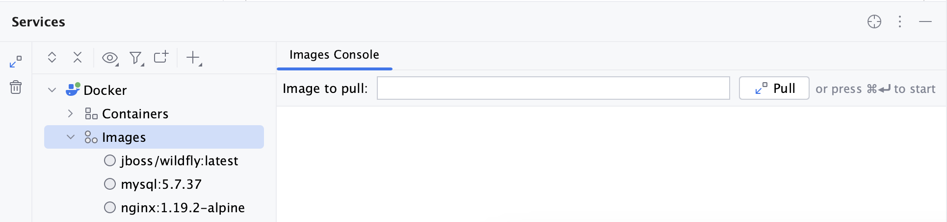 服务工具窗口 - Docker - 图像 服务工具窗口 - Docker - 图像
