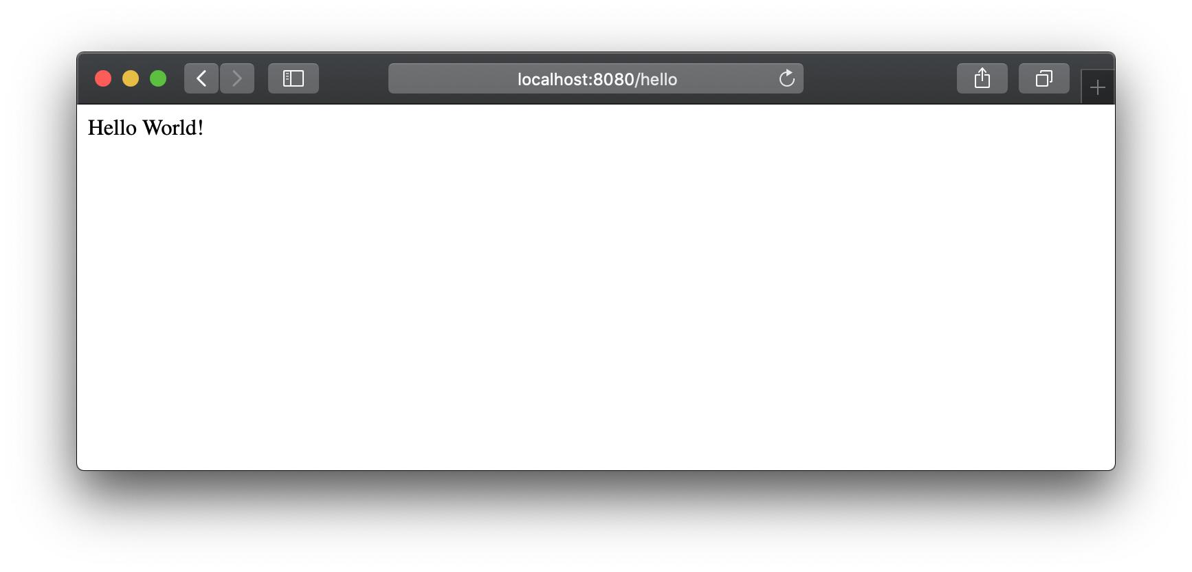 浏览器中的 Spring Boot Hello World 响应 浏览器中的 Spring Boot Hello World 响应