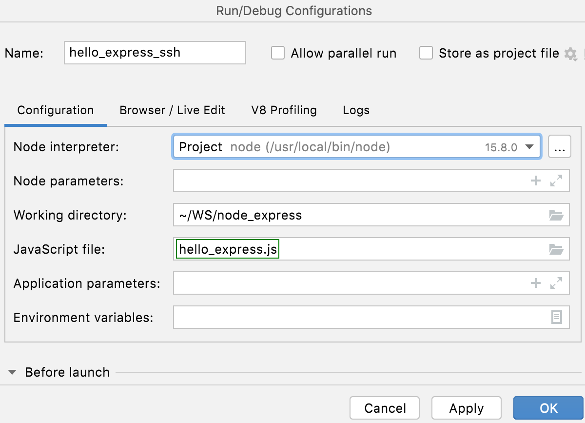 Node.js 运行/调试配置:指定的 JavaScript 文件 Node.js 运行/调试配置:指定的 JavaScript 文件