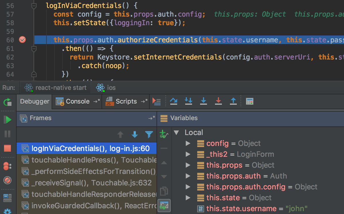 React Native 调试会话 React Native 调试会话