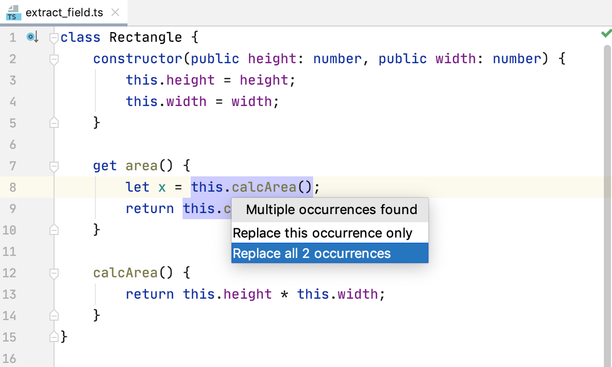 TypeScript 中的提取字段:检测到多次出现表达式 TypeScript 中的提取字段:检测到多次出现表达式